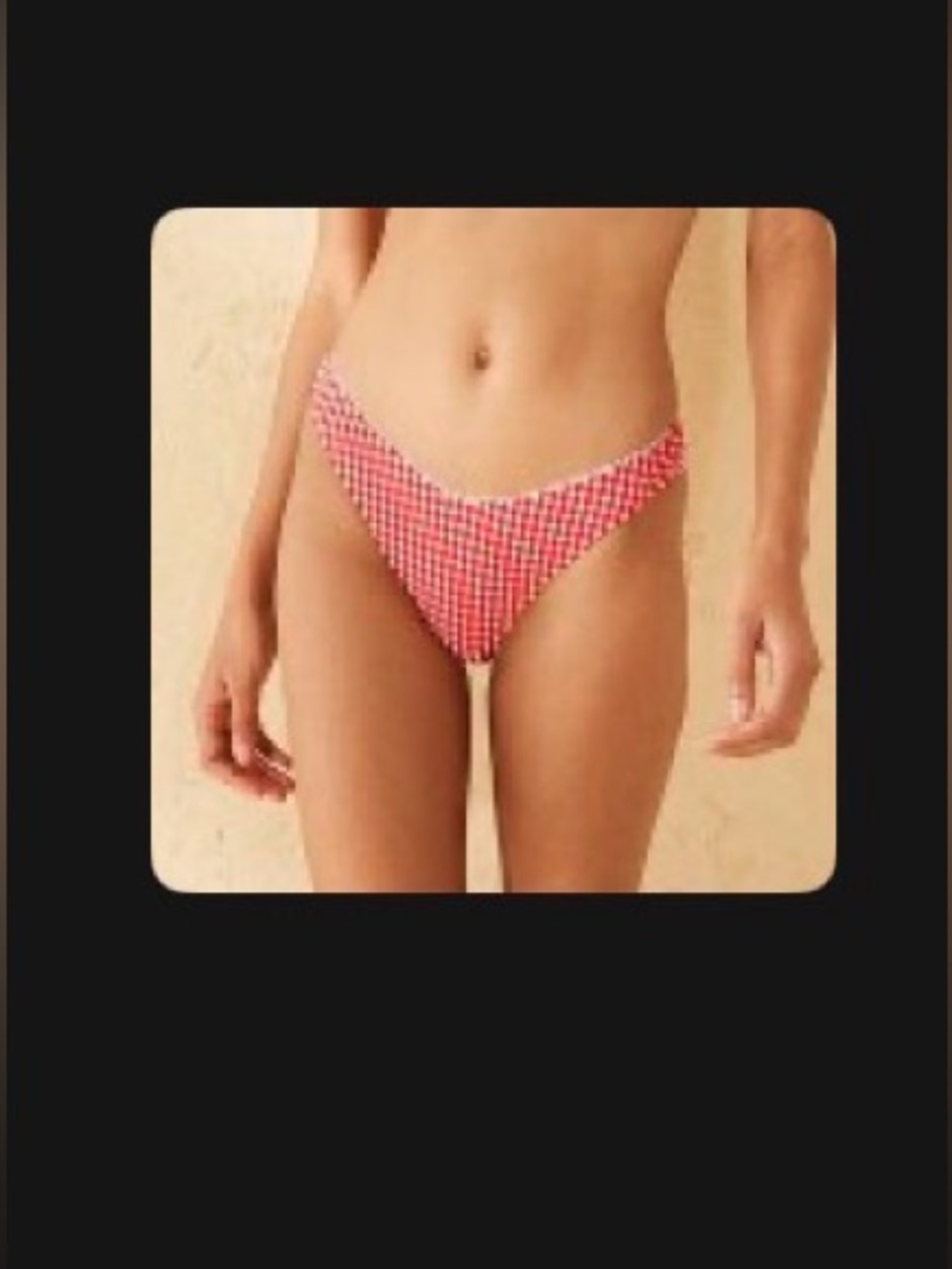 wild fable Red and White Gingham Bikini Bottoms